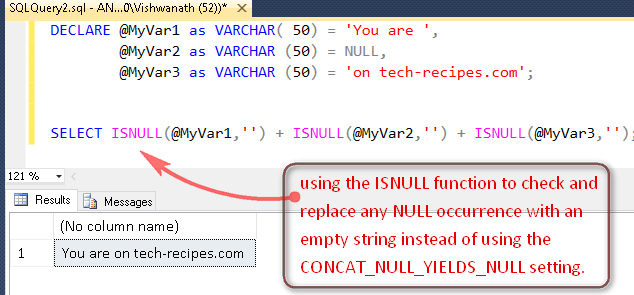 ISNULL SQL Server Function