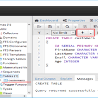 PostgreSQL operator CREATE TABLE