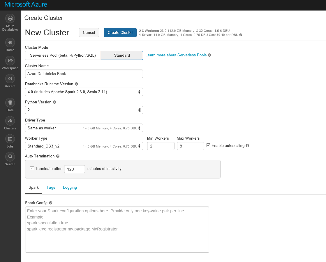 The cluster page can contain both types of clusters