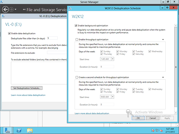 a new mechanism of Windows Server 2012 - data deduplication