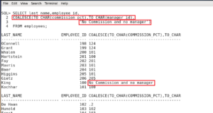 SQLS*Plus - Oracle COALESCE function 1