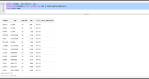 Oracle FIRST_VALUE function