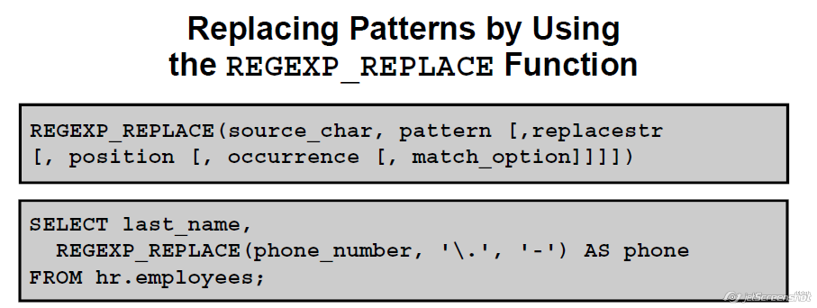 Oracle REGEXP REPLACE Function