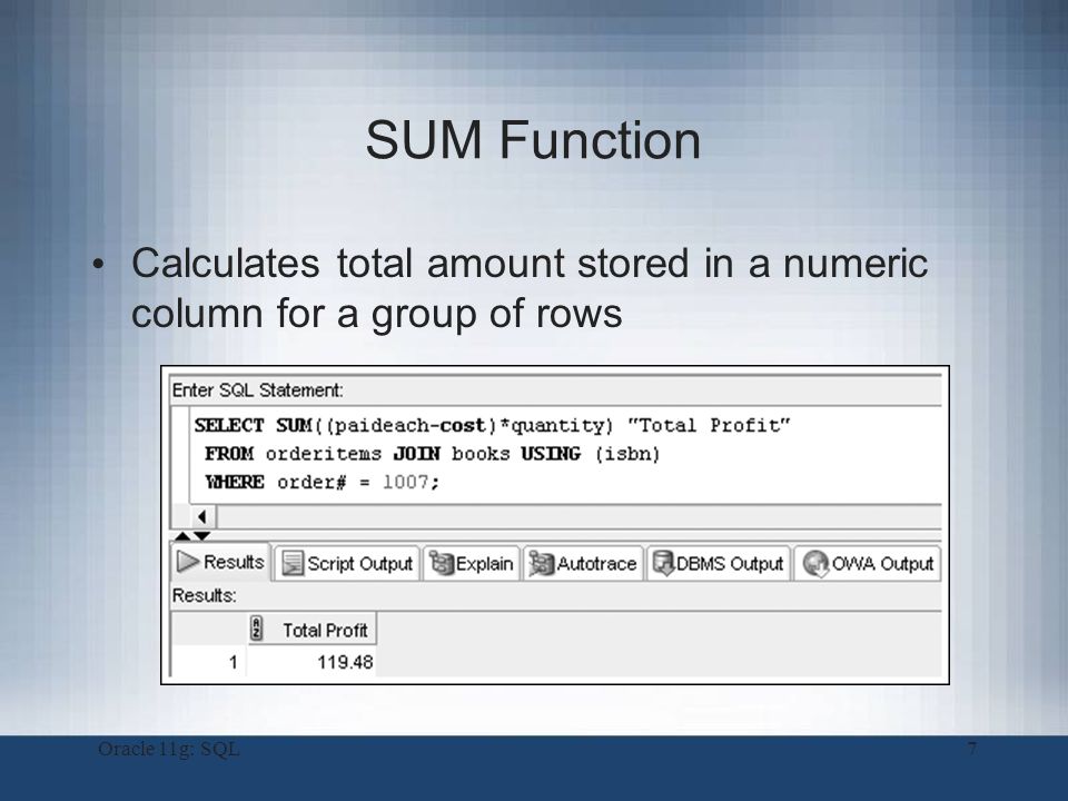 oracle-sum-function