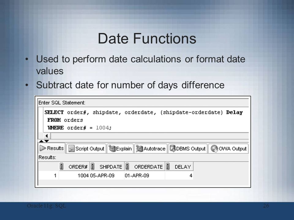 Oracle Date Functions